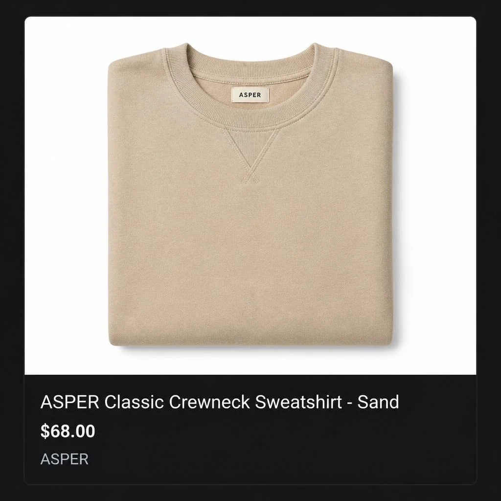 Before: Shopping ad with a plain product flatlay and weak title